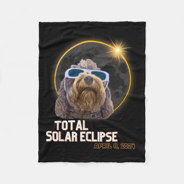 Cobertor De Velo Totalidade Eclipse Solar Goldendoododle com Eclips (Frente)