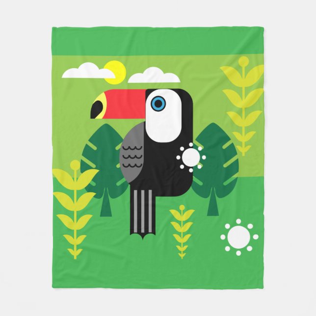 Cobertor De Velo Toucan Tropical Bird (Frente)