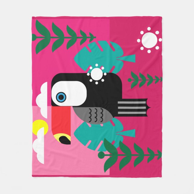 Cobertor De Velo Toucan Tropical Bird (Frente)