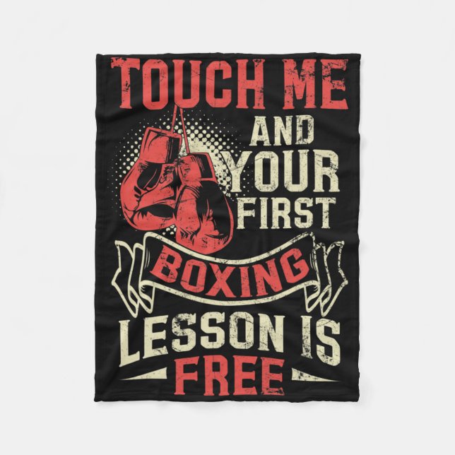 Cobertor De Velo Touch Me And Your First Boxing Lesson Is Free  (Frente)