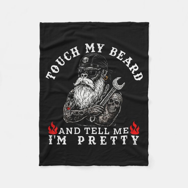 Cobertor De Velo Touch My Beard And Tell Me I'm Pretty Monkey Funny (Frente)