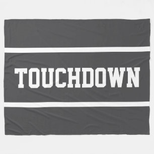 Cobertor De Velo TOUCHDOWN Cinza Ousado Esportivo Branco Listras de