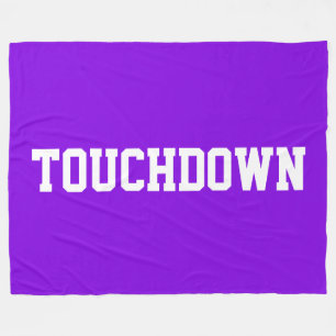 Cobertor De Velo TOUCHDOWN Texto em Bloco Roxo Vibrante e Branco At