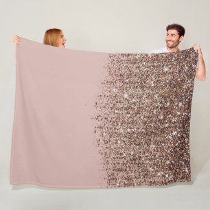 Cobertor De Velo Toupe Bege Rosa Dourado Bronze Glitter Cascata