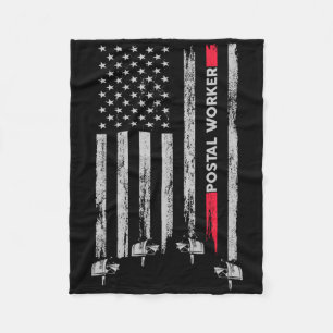 Cobertor De Velo Trabalhador Postal Vintage Usa Bandeira Americana