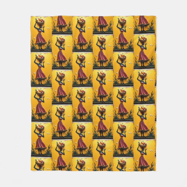 Cobertor De Velo Trabalho de arte único africano, decoração domésti (Frente)