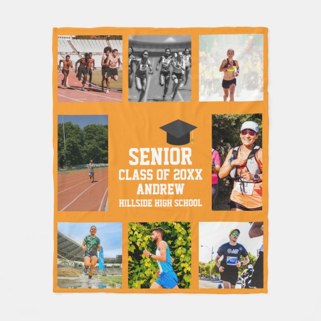 Cobertor De Velo Track And Field Senior Night Graduation Graduation (Frente)
