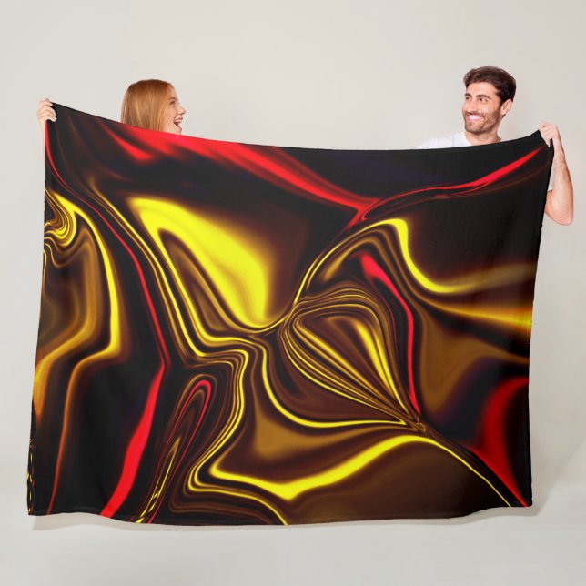 Cobertor De Velo Traços de seda em vermelho e ouro com partes escur (In Situ)