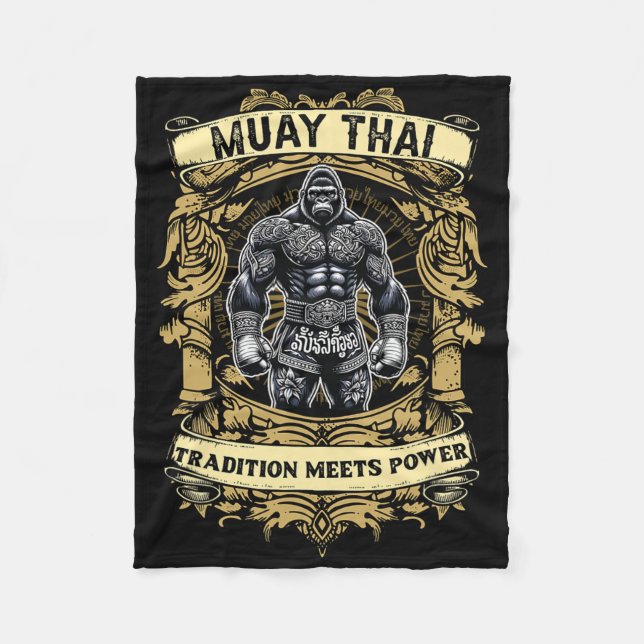 Cobertor De Velo Tradição Encontra Poder - Kickboxing E Muay Thai G (Frente)