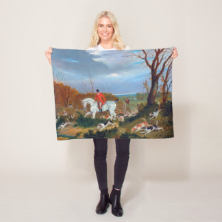 Cobertor De Velo Tradicional Inglês Fox Hunt Sports Dog