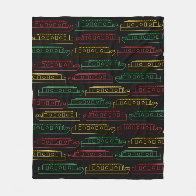 Cobertor De Velo Traffic Lights Barges Canal Boats Pattern (Frente)