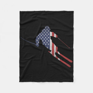 Cobertor De Velo Traje de esqui da bandeira americana para esquiado