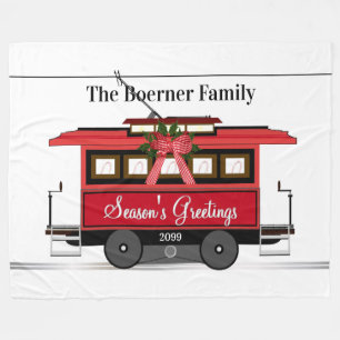 Cobertor De Velo Tram Trolley Streetcar, família de saudações da te