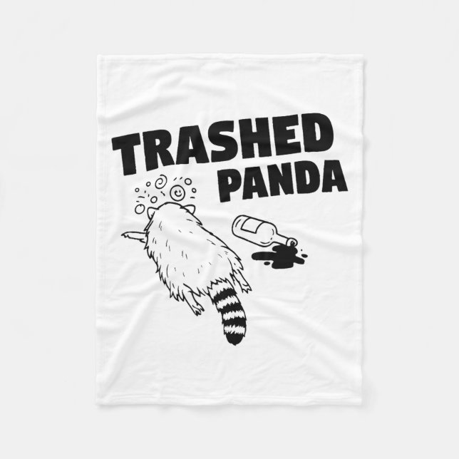 Cobertor De Velo Trashed Panda, Funny Drunk Raccoon, Funny Trash Pa (Frente)