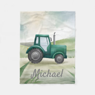 Cobertor De Velo Trator Aquarela Verde Personalizado
