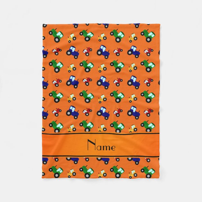 Cobertor De Velo Tratores alaranjados conhecidos personalizados (Frente)