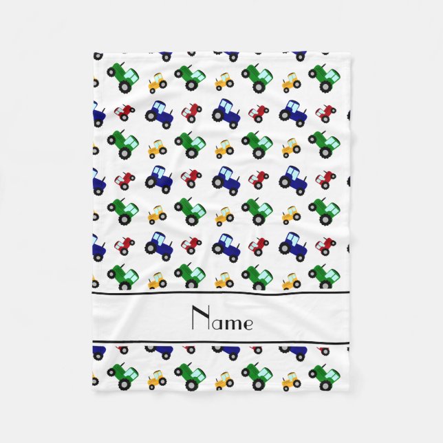 Cobertor De Velo Tratores brancos conhecidos personalizados (Frente)