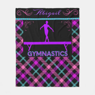 Cobertor De Velo Trave de Ginástica Rosa Roxo Azul Tartan