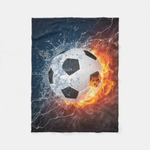 Cobertor De Velo Travesseiro decorativo Flaming de Futebol/Bola de