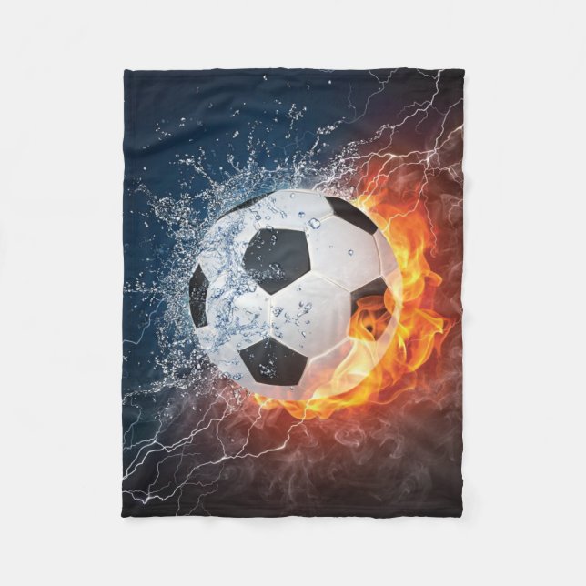 Cobertor De Velo Travesseiro decorativo Flaming de Futebol/Bola de  (Frente)