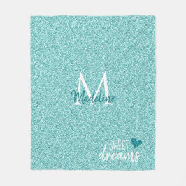 Cobertor De Velo Travesseiro Teal Heart Sweet Dreams