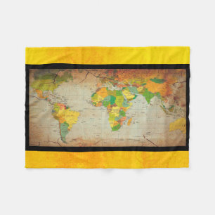 Cobertor De Velo Travesseiro Vintage World Map
