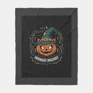 Cobertor De Velo Travessuras de Abóbora da Meia-Noite de Halloween