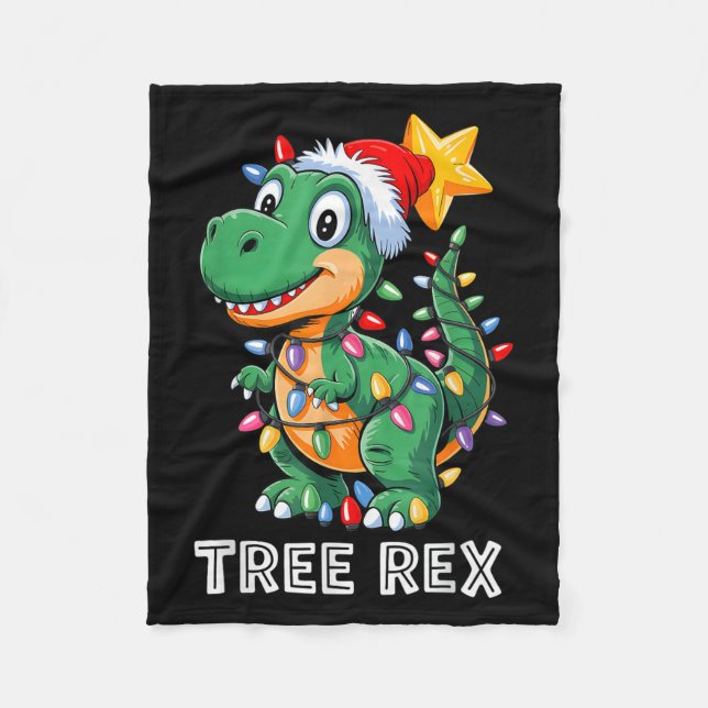 Cobertor De Velo Tree Rex Funny Xmas T Rex Christmas Dinossaur Boys (Frente)