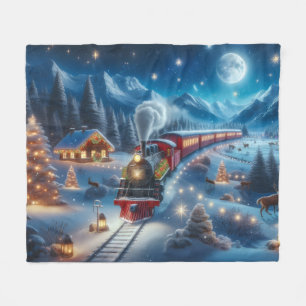 Cobertor De Velo Trem de Natal Mágico Cena de Inverno Nevado