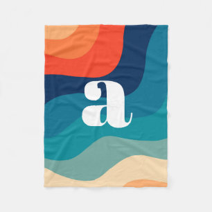 Cobertor De Velo Trendência do Arco-Íris de Ondas Geométricas do Re