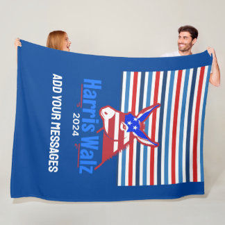 Cobertor De Velo Trending Custom Text Kamala Harris Walz Donkey