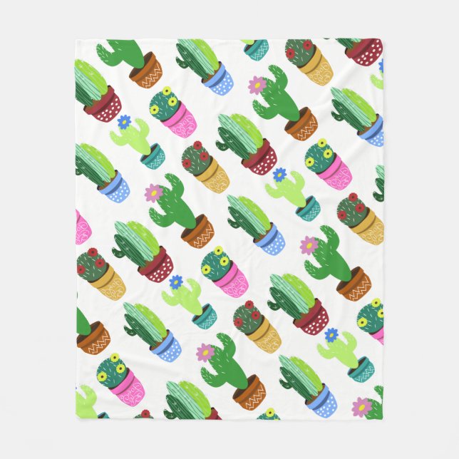 Cobertor De Velo Trendy Cute Cartoon Southwest Cactus (Frente)