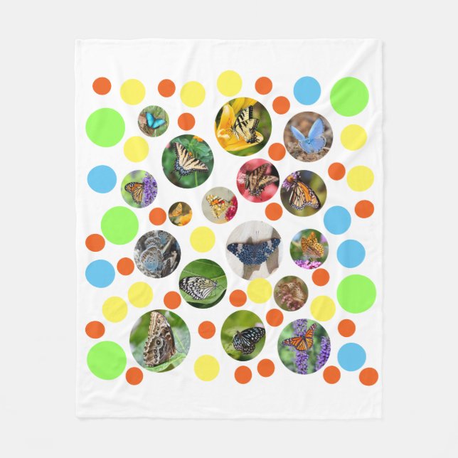 Cobertor De Velo Trendy Cute Modern Butterflies Bolinhas Kids (Frente)