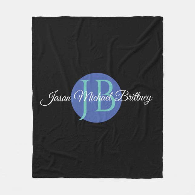 Cobertor De Velo Trendy Design Personalize o nome e o monograma da  (Frente)