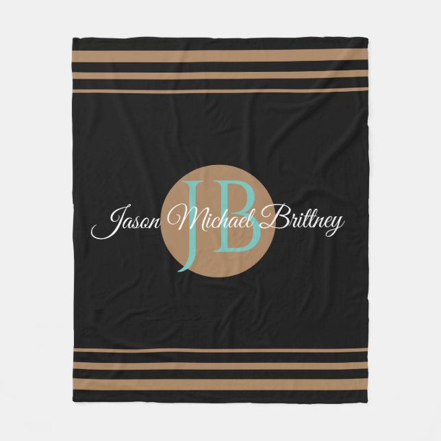 Cobertor De Velo Trendy Design Personalize o nome e o monograma da  (Frente)