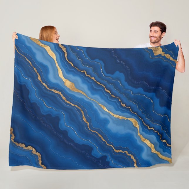 Cobertor De Velo Trendy Royal Blue Marble Collection (In Situ)