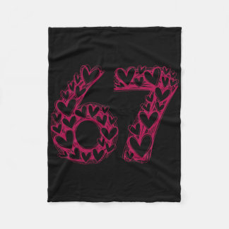 Cobertor De Velo Trendy Six Seven Viral Sketch Heart 67 Cute Valent