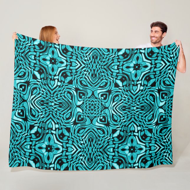 Cobertor De Velo Trendy Turquoise Teal Blue Hip Bohemian Bali Art (In Situ)