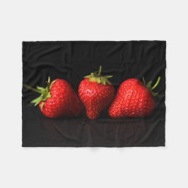 Cobertor De Velo Três Morangos A Preto