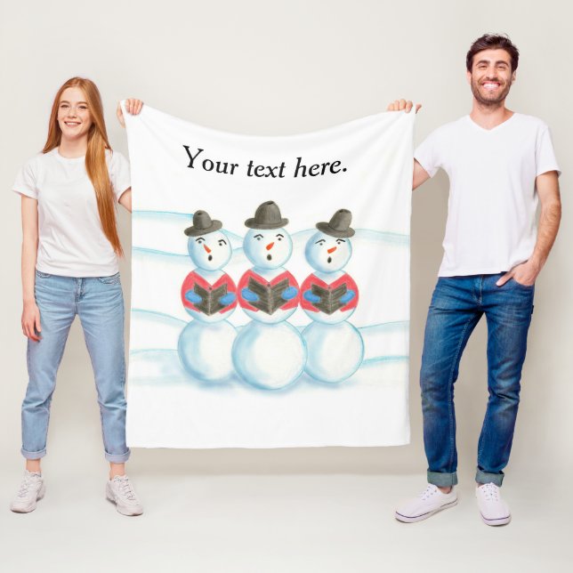 Cobertor De Velo Três Neves Arrepiantes Cantando, Bolas de Natal (In Situ)