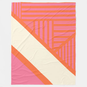 Cobertor De Velo Triângulo Stripes em rosa, laranja e creme