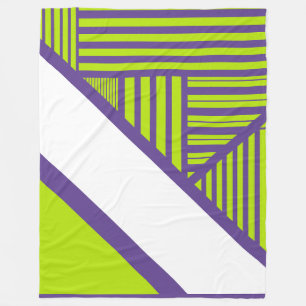 Cobertor De Velo Triângulo Stripes em Verde limão e roxo