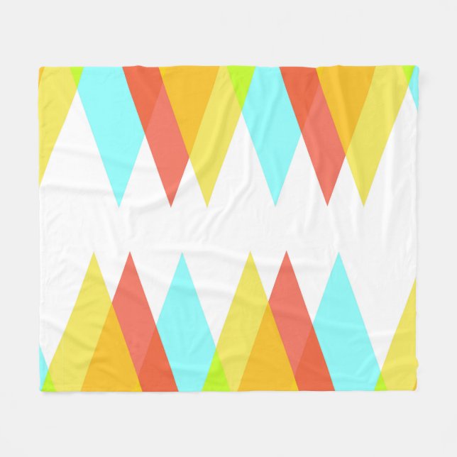 Cobertor De Velo Triângulos amarelos, vermelhos e azuis de cadete (Frente (Horizontal))