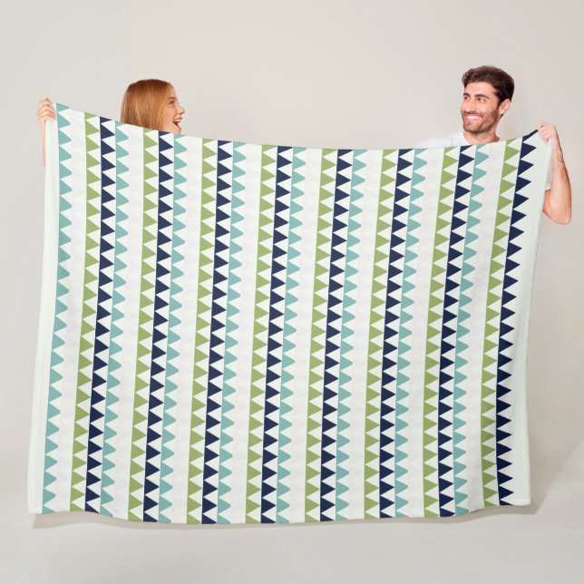 Cobertor De Velo Triângulos Netuno, Seashell, Verde e Marinho (In Situ)