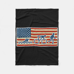Cobertor De Velo Triathlon Run Triathlete Biathlon Usa Flag Sports