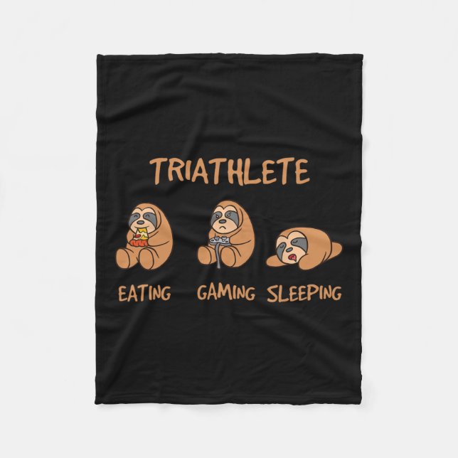 Cobertor De Velo Triatleta Divertido Sloth de Jogos Jogando Jogo de (Frente)