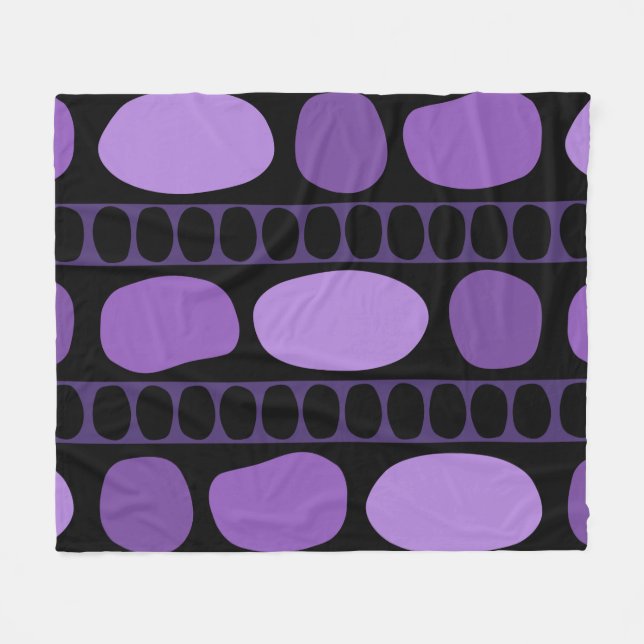 Cobertor De Velo Tribal Art Rock Pattern Black Purple (Frente (Horizontal))