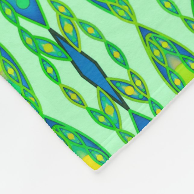Cobertor De Velo Tribal Batik - Mint, Emerald Green e Blue (Quina)