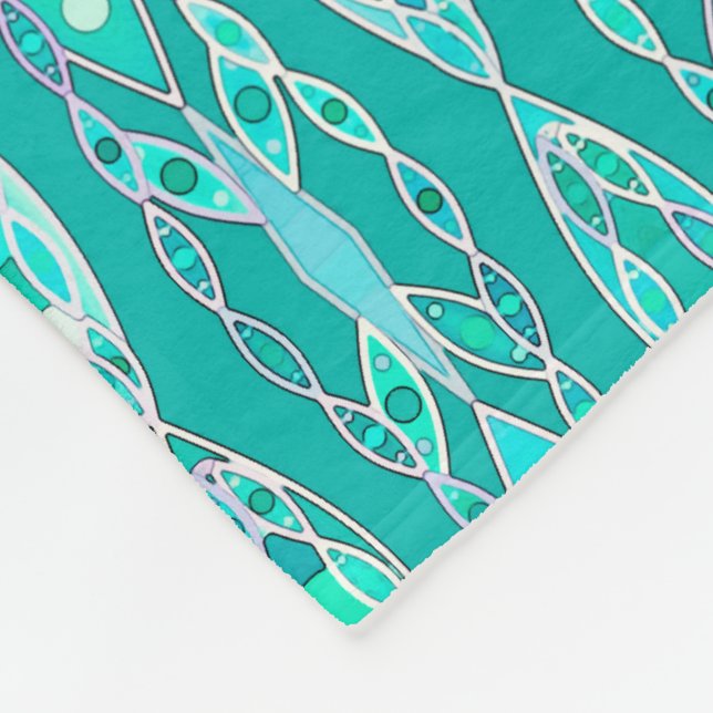Cobertor De Velo Tribal Batik - Turquesa e Aquamarine (Quina)
