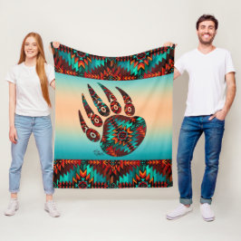 Cobertor De Velo Tribal Bear Fleece Blanket